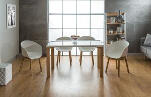 Casarredo Designová plastová jídelní židle EGO bílá/dub