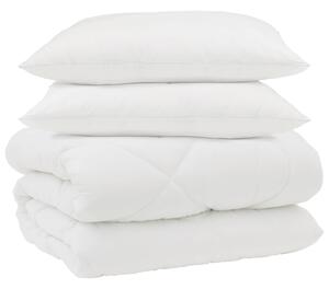 Zimní přikrývka s polštářem 3 pcs Bílá Mikrovlákno