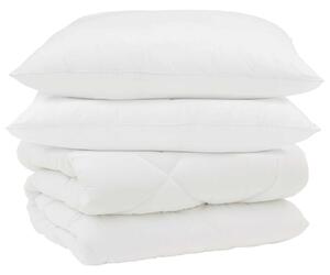 Zimní přikrývka s polštářem 3 pcs Bílá Mikrovlákno