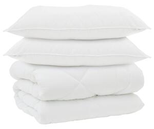 Zimní přikrývka s polštářem 3 pcs Bílá Mikrovlákno