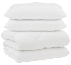 Duvet s polštáři s polštářem 3 pcs Bílá Mikrovlákno a peří
