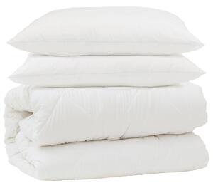 Sada přikrývek s polštářem 3 pcs Bílá Mikrovlákno a peří