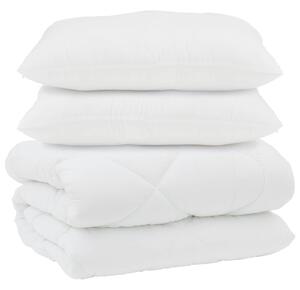 Duvet s polštáři s polštářem 3 pcs Bílá Mikrovlákno a peří