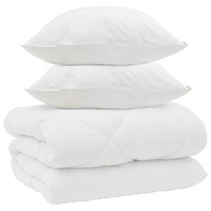 Zimní přikrývka s polštářem 3 pcs Bílá Mikrovlákno