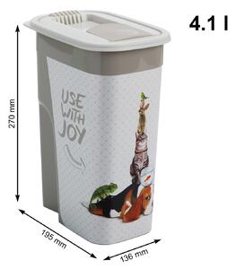 Box na granule a kontejner na krmivo, Rotho CODY PETS - 4,1l (1,5kg), motiv zvířat
