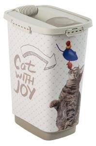 Box na granule a kontejner na krmivo, Rotho CODY PETS - 25l (10kg), motiv kočky