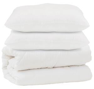 Přikrývka s polštářem 3 pcs Bílá Mikrovlákno