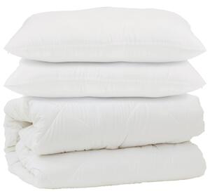 Přikrývka s polštářem 3 pcs Bílá Mikrovlákno