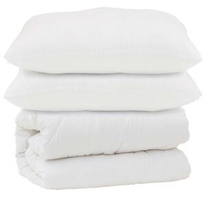 Přikrývka s polštářem 3 pcs Bílá Mikrovlákno