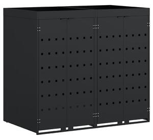 Úložný box na 2 popelnice Černá 136 x 77,5 x 121,5 cm