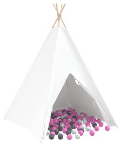 Teepee stan Bílá 120 x 120 x 150 cm Textil a Plast