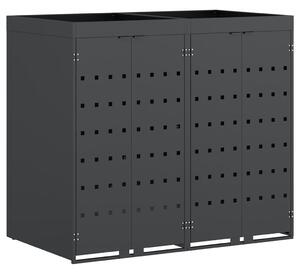 Úložný box na 2 popelnice Antracit 136 x 77,5 x 121,5 cm