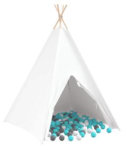 Teepee stan Bílá 120 x 120 x 150 cm Textil a Plast
