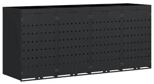 Úložný box na 4 popelnice Černá 272 x 77,5 x 121,5 cm