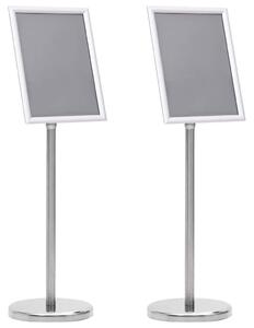 Stojany na plakáty 2 pcs Stříbrná 32.7 x 24 x 108 cm Hliník