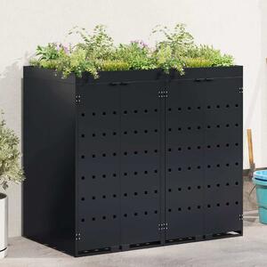 Úložný box na 2 popelnice Černá 136 x 77,5 x 121,5 cm 3394738