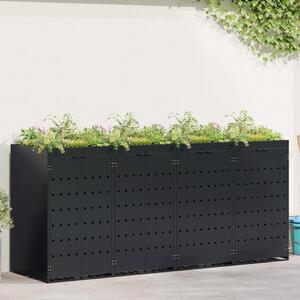 Úložný box na 4 popelnice Černá 272 x 77,5 x 121,5 cm 3394740