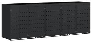 Úložný box na 5 popelnic Černá 340 x 77,5 x 121,5 cm