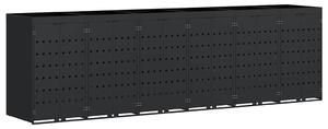 Úložný box na 6 popelnic Černá 408 x 77,5 x 121,5 cm
