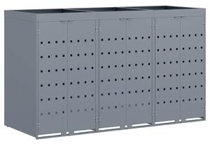 Úložný box na 3 popelnice Světle šedá 204 x 77,5 x 121,5 cm