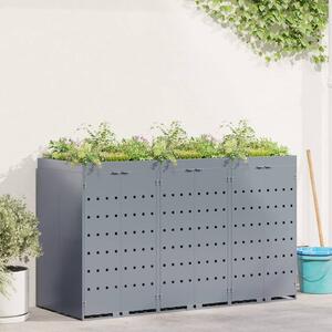 Úložný box na 3 popelnice Světle šedá 204 x 77,5 x 121,5 cm 3394749