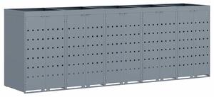 Úložný box na 5 popelnic Světle šedá 340 x 77,5 x 121,5 cm