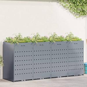 Úložný box na 4 popelnice Světle šedá 272 x 77,5 x 121,5 cm 3394750