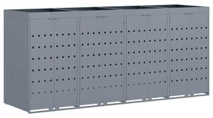Úložný box na 4 popelnice Světle šedá 272 x 77,5 x 121,5 cm