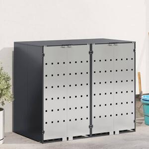 Úložný box na 3 popelnice Nerezová ocel Antracit 3394778