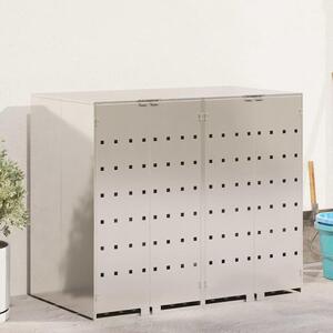 Úložný box na 3 popelnice Nerezová ocel Stříbrná 3394788