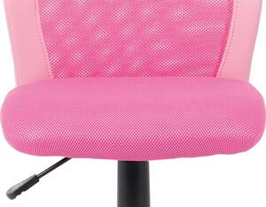 Autronic Dětská židle KA-V101 PINK, růžová MESH, ekokůže/černý plast