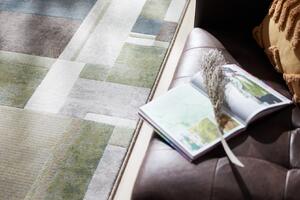 Moderní kusový koberec Ragolle Argentum 63764 5250 Geometrický béžový zelený šedý Rozměr: 160x230 cm