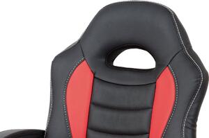 Autronic Dětská židle KA-V107 RED, červená-černá ekokůže/černý plast