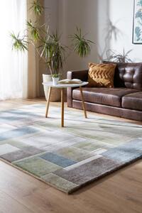 Moderní kusový koberec Ragolle Argentum 63764 5250 Geometrický béžový zelený šedý Rozměr: 200x290 cm