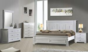 Casarredo - Komfort nábytek Masivní postel SANTIAGO 180x200, antická bílá