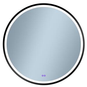 Venti Orion Black zrcadlo 80x80 cm kulatý s osvětlením s vyhřívací podložkou černá 5905951180298