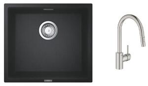 Sada kuchyňská baterie Grohe Concetto 31483DC2, granitový dřez Grohe K700 31653AP0