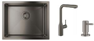 Sada kuchyňská baterie Grohe Essence 30270AL0, ocelový dřez Grohe K700U 31574AL1, 40535AL0