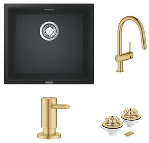 Sada kuchyňská baterie Grohe Minta 32321GN2, granitový dřez Grohe K700 31653AP0, 40535GN0, 40997GN0