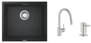 Sada kuchyňská baterie Grohe Concetto 31483DC2, granitový dřez Grohe K700 31653AP0, 40535DC0
