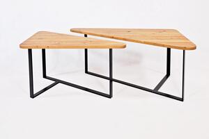 Majstrštych Konferenční stůl Šoupálek - designový industriální stůl Typ a sukovitost dřeva: Dub s méně suky (0 Kč), Barva kovových nohou: Černá mat - RAL 9005 (0 Kč)