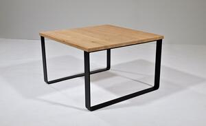Konferenční stolek Budníček Typ a sukovitost dřeva: Dub s méně suky (0 Kč), Barva kovových nohou: Černá mat - RAL 9005 (0 Kč), Velikost stolu (D x Š x V): 50 x 50 x 45 (cm)