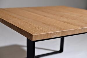 Konferenční stolek Budníček Typ a sukovitost dřeva: Dub s méně suky (0 Kč), Barva kovových nohou: Jiná barva RAL - doplňte v poznámce objednávky, dostupnost a cena barvy bude dodatečně potvrzena, Velikost stolu (D x Š x V): 100 x 65 x 45 (cm)