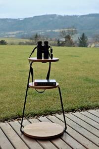 Majstrštych Odkládací stolek Ibis Typ a sukovitost dřeva: Dub sukovitý/rustikální (bez příplatku), Barva kovových nohou: Černá mat - RAL 9005 (bez příplatku)