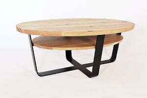 Konferenční stolek Konopka Typ a sukovitost dřeva: Dub sukovitý/rustikální (0 Kč), Barva kovových nohou: Jiná barva RAL - doplňte v poznámce objednávky, dostupnost a cena barvy bude dodatečně potvrzena