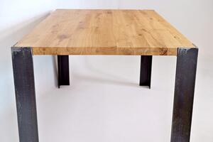 Pracovní stůl Orlovec velikost stolu (D x Š): 120 x 70 (cm), Typ a sukovitost dřeva: Dub sukovitý/rustikální (0 Kč), Barva kovových nohou: Černá mat - RAL 9005 (0 Kč)