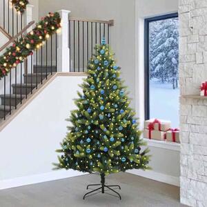 Umělý skládací vánoční stromeček 300 LED Zelená 240 cm PVC a PE 3396016