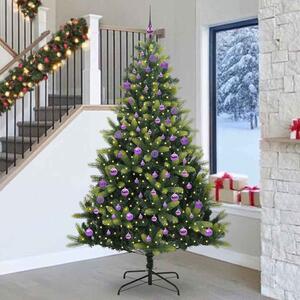 Umělý skládací vánoční stromeček 300 LED Zelená 240 cm PVC a PE 3396015