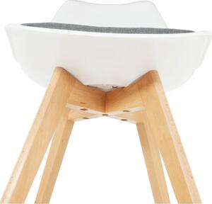 Tempo Kondela Plastová jídelní židle DAMARA bílá/šedá látka