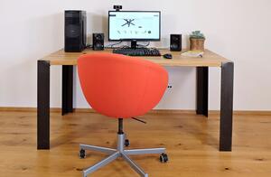 Pracovní stůl Orlovec Velikost stolu (D x Š): 120 x 70 (cm), Typ a sukovitost dřeva: Dub sukovitý/rustikální (0 Kč), Barva kovových nohou: Černá mat - RAL 9005 (0 Kč)